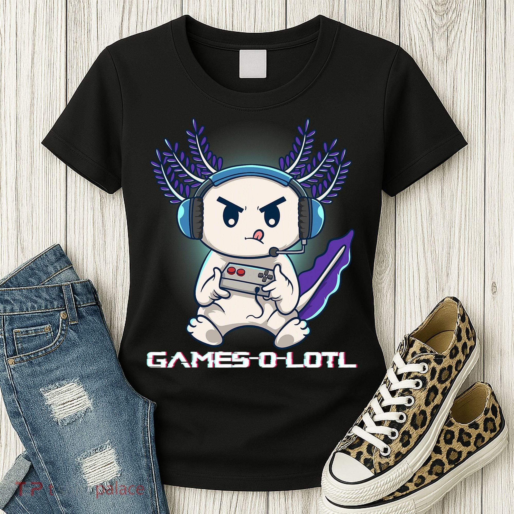 Axolotl Playing Console Video Games Gamesolotl Gaming Women's T-Shirt