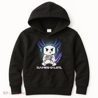Axolotl Playing Console Video Games Gamesolotl Gaming Kids Hoodie thumb 0