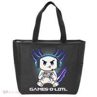 Axolotl Playing Console Video Games Gamesolotl Gaming Tote Bag thumb 0
