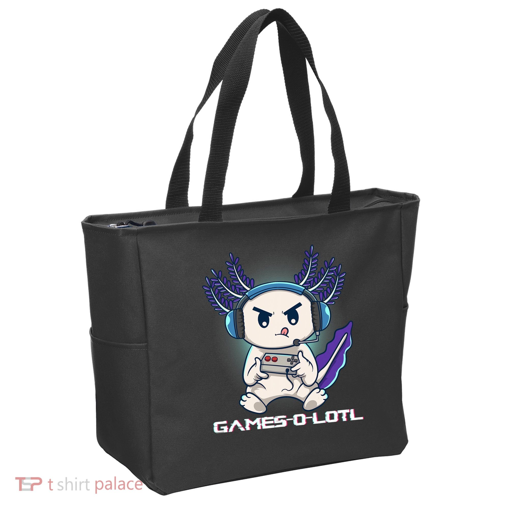 Axolotl Playing Console Video Games Gamesolotl Gaming Tote Bag
