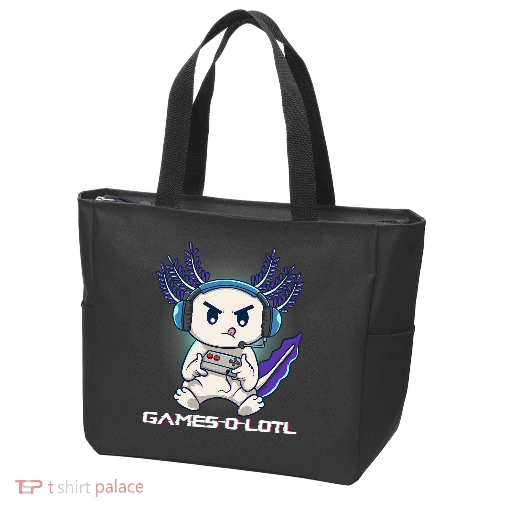 Axolotl Playing Console Video Games Gamesolotl Gaming Tote Bag