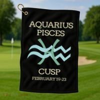 Aquarius Pisces Cusp Zodiac Horoscope Golf Towel thumb 1