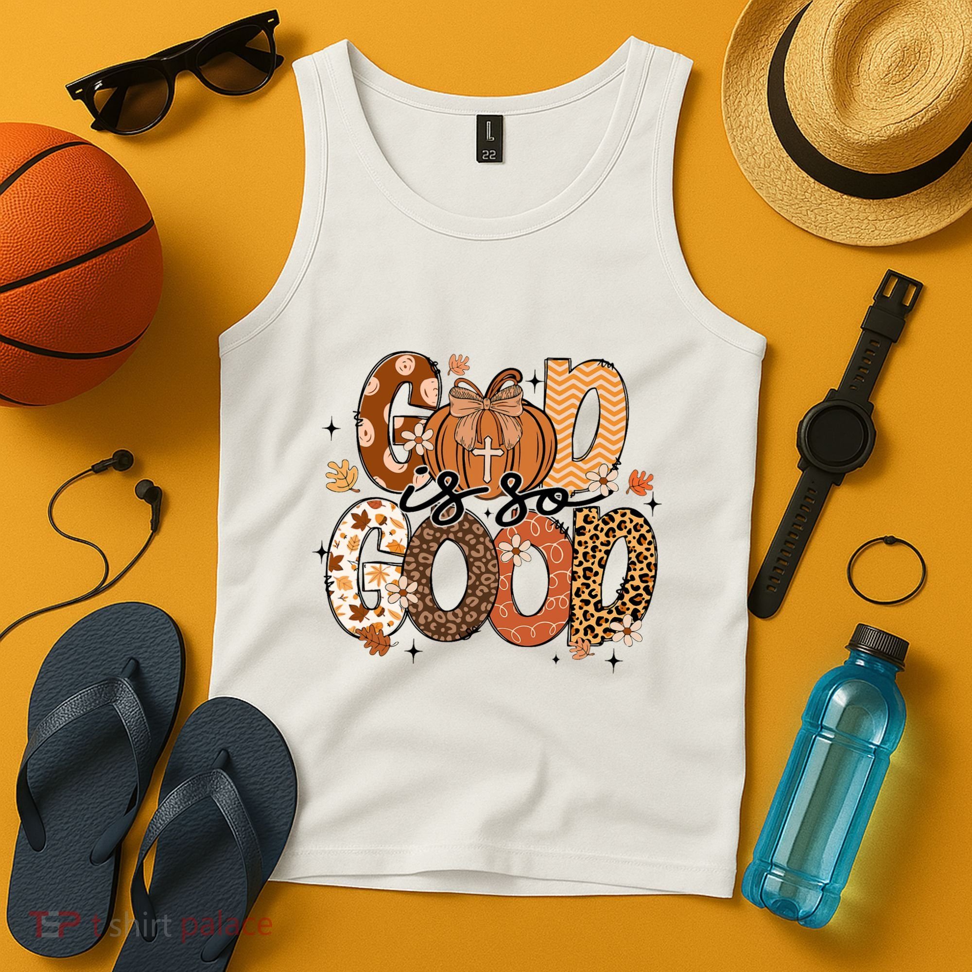 Autumn Pumpkin Christian Thanksgiving Faith God Is So Good Tank Top