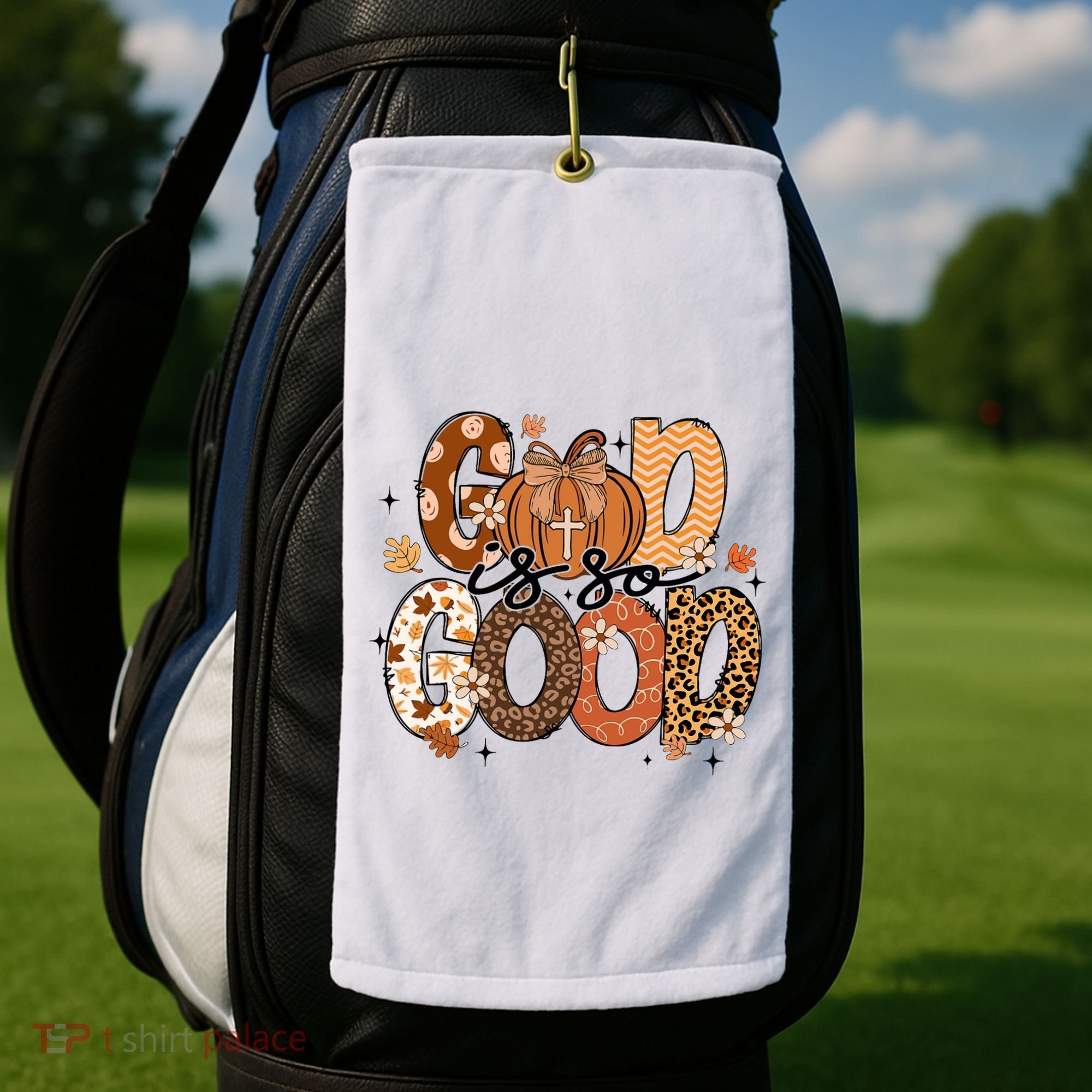 Autumn Pumpkin Christian Thanksgiving Faith God Is So Good Golf Towel