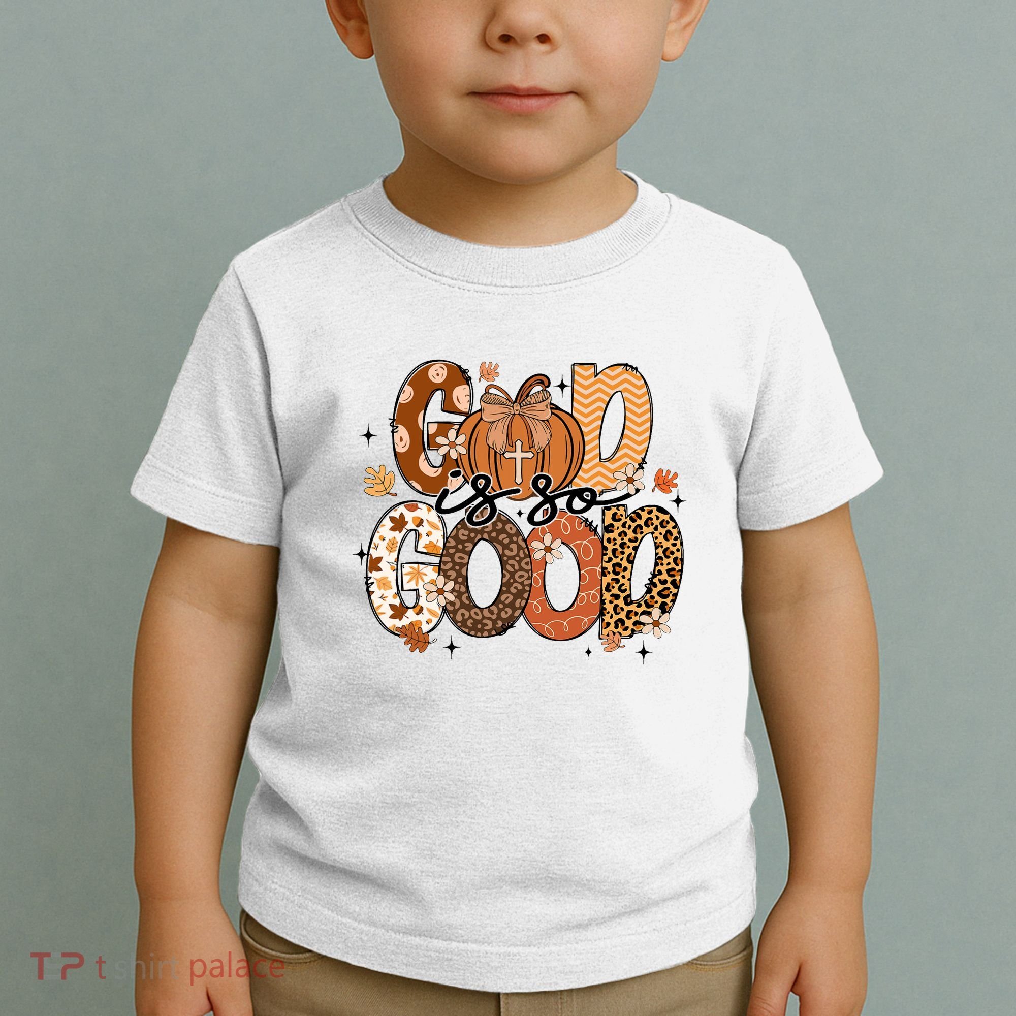 Autumn Pumpkin Christian Thanksgiving Faith God Is So Good Toddler T-Shirt