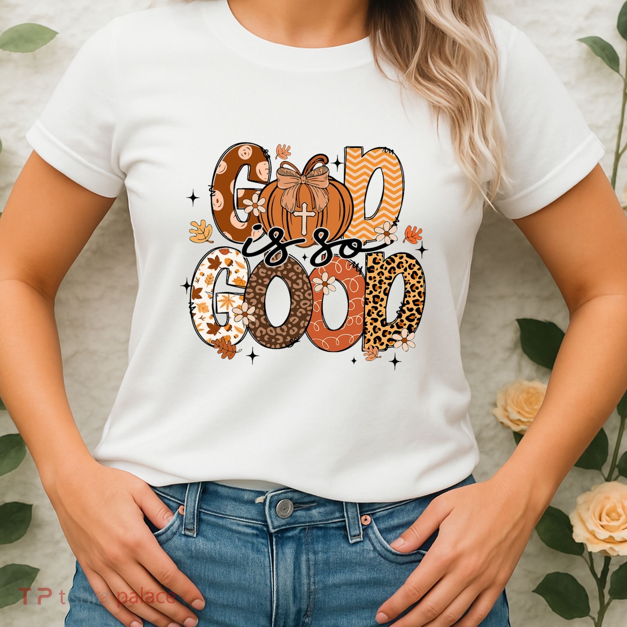Autumn Pumpkin Christian Thanksgiving Faith God Is So Good Women's T-Shirt