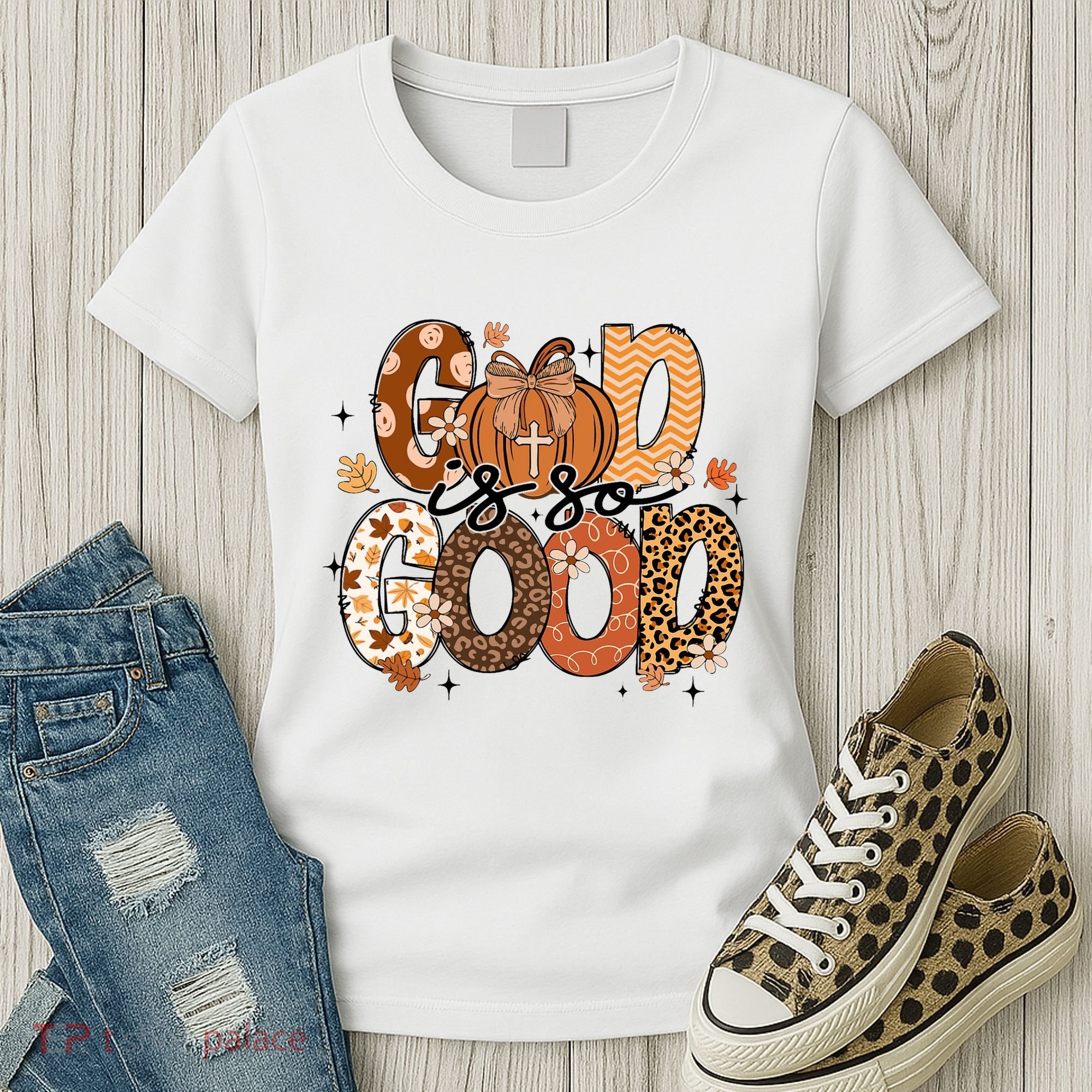 Autumn Pumpkin Christian Thanksgiving Faith God Is So Good Women's T-Shirt