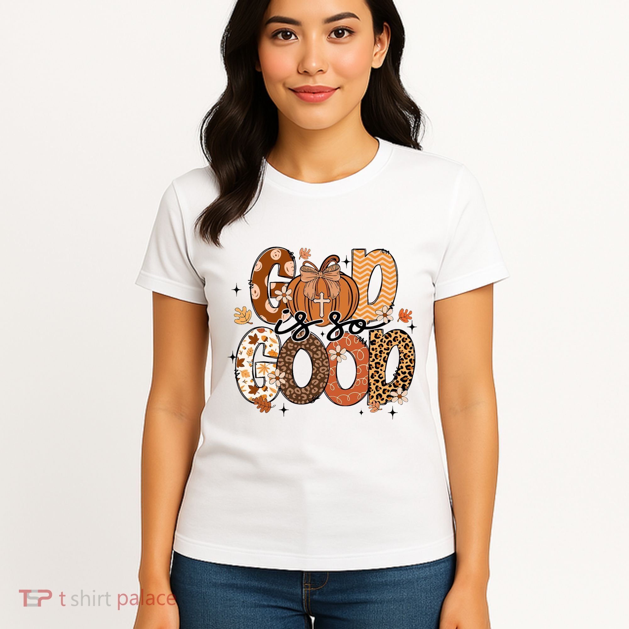 Autumn Pumpkin Christian Thanksgiving Faith God Is So Good Women's T-Shirt