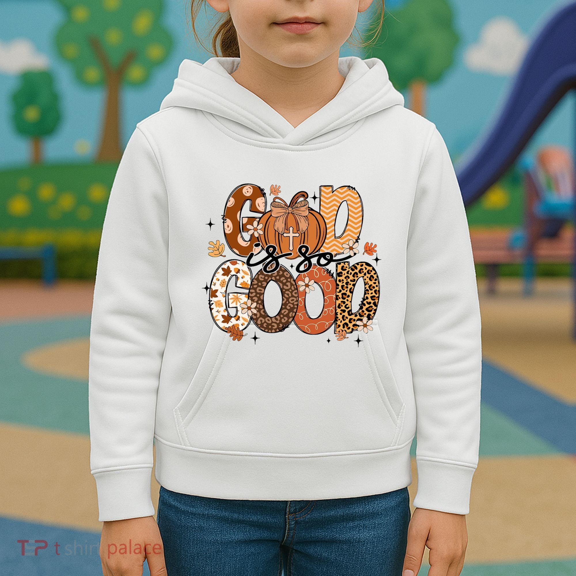 Autumn Pumpkin Christian Thanksgiving Faith God Is So Good Kids Hoodie