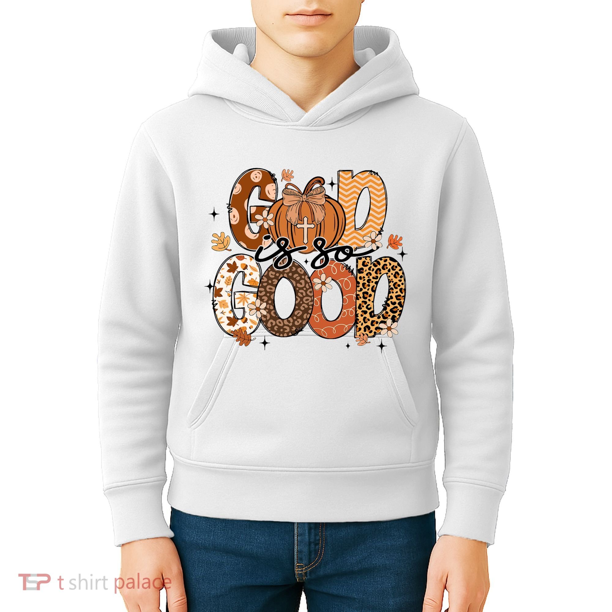 Autumn Pumpkin Christian Thanksgiving Faith God Is So Good Kids Hoodie