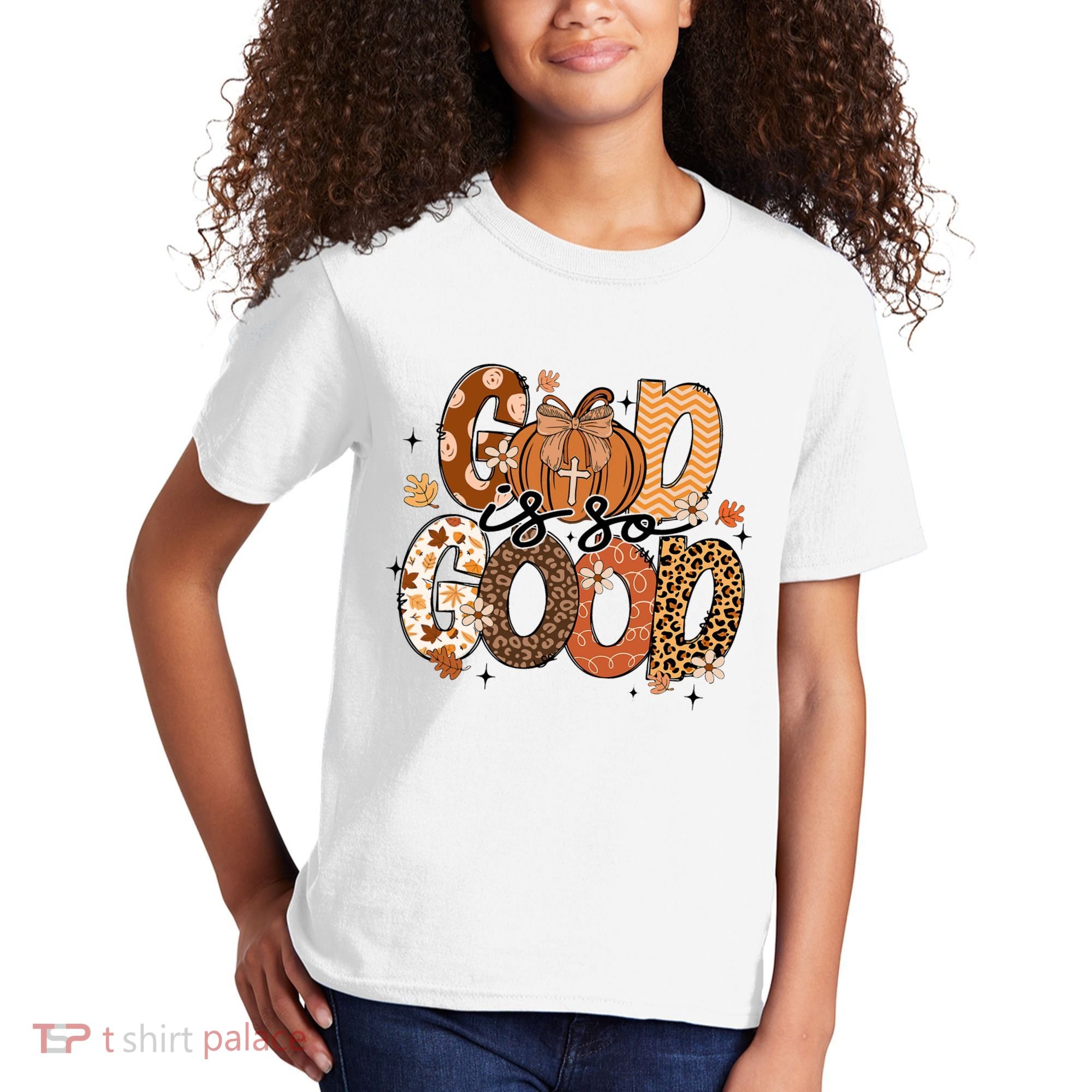 Autumn Pumpkin Christian Thanksgiving Faith God Is So Good Kids T-Shirt