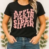 Apple Pickin Cider Sippin Apple Picking Crew Harvest Season Women's T-Shirt thumb 2