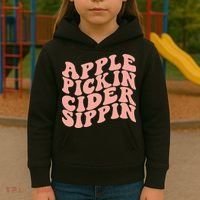 Apple Pickin Cider Sippin Apple Picking Crew Harvest Season Kids Hoodie thumb 3