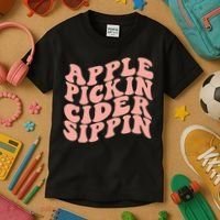 Apple Pickin Cider Sippin Apple Picking Crew Harvest Season Kids T-Shirt thumb 3