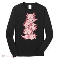 Axolotl Pile Cute Animals Kawaii Anime Funny Axolotl Long Sleeve Shirt thumb 0