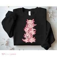 Axolotl Pile Cute Animals Kawaii Anime Funny Axolotl Sweatshirt thumb 2