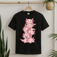 Axolotl Pile Cute Animals Kawaii Anime Funny Axolotl T-Shirt thumb 2