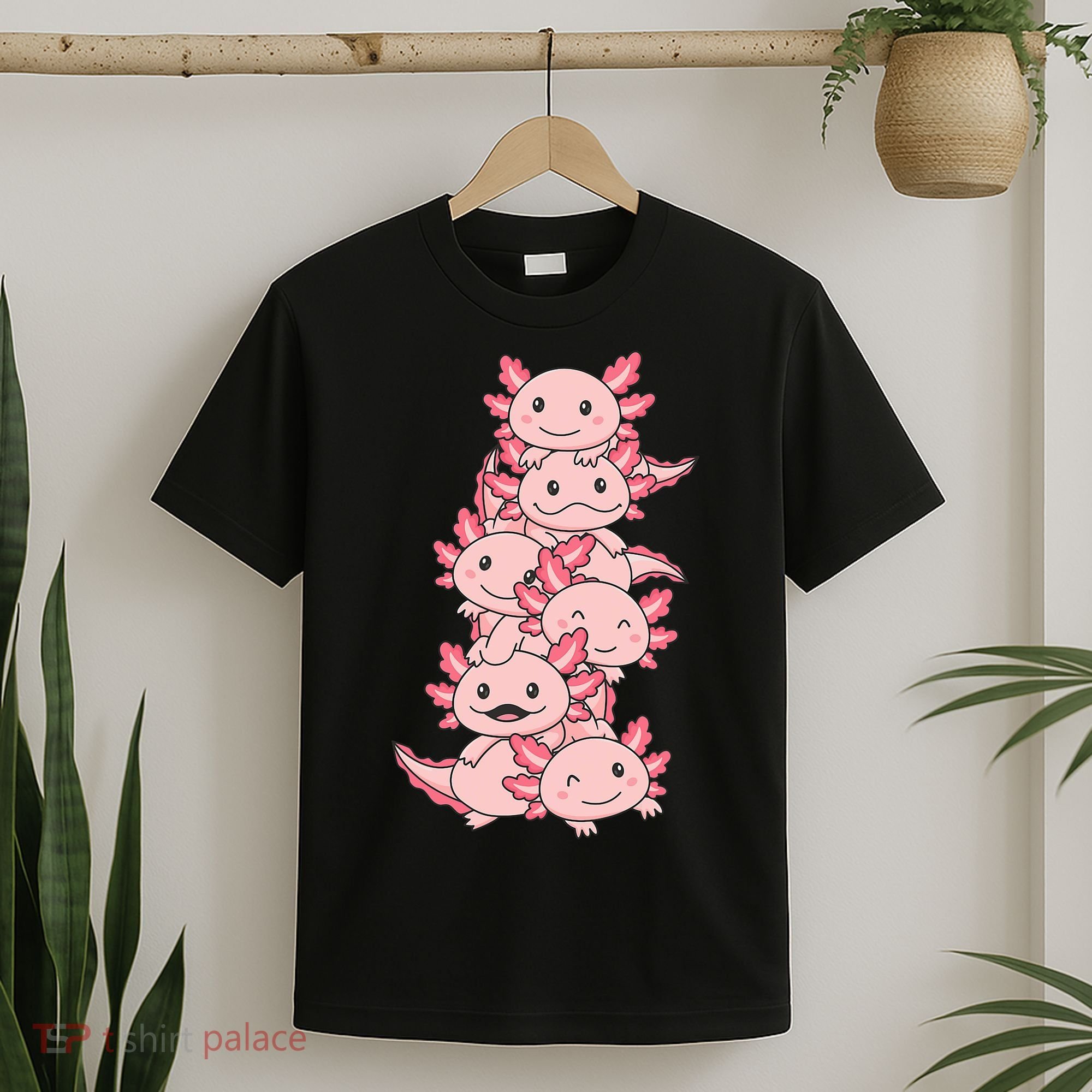 Axolotl Pile Cute Animals Kawaii Anime Funny Axolotl T-Shirt