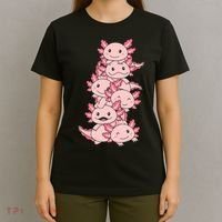 Axolotl Pile Cute Animals Kawaii Anime Funny Axolotl T-Shirt thumb 4