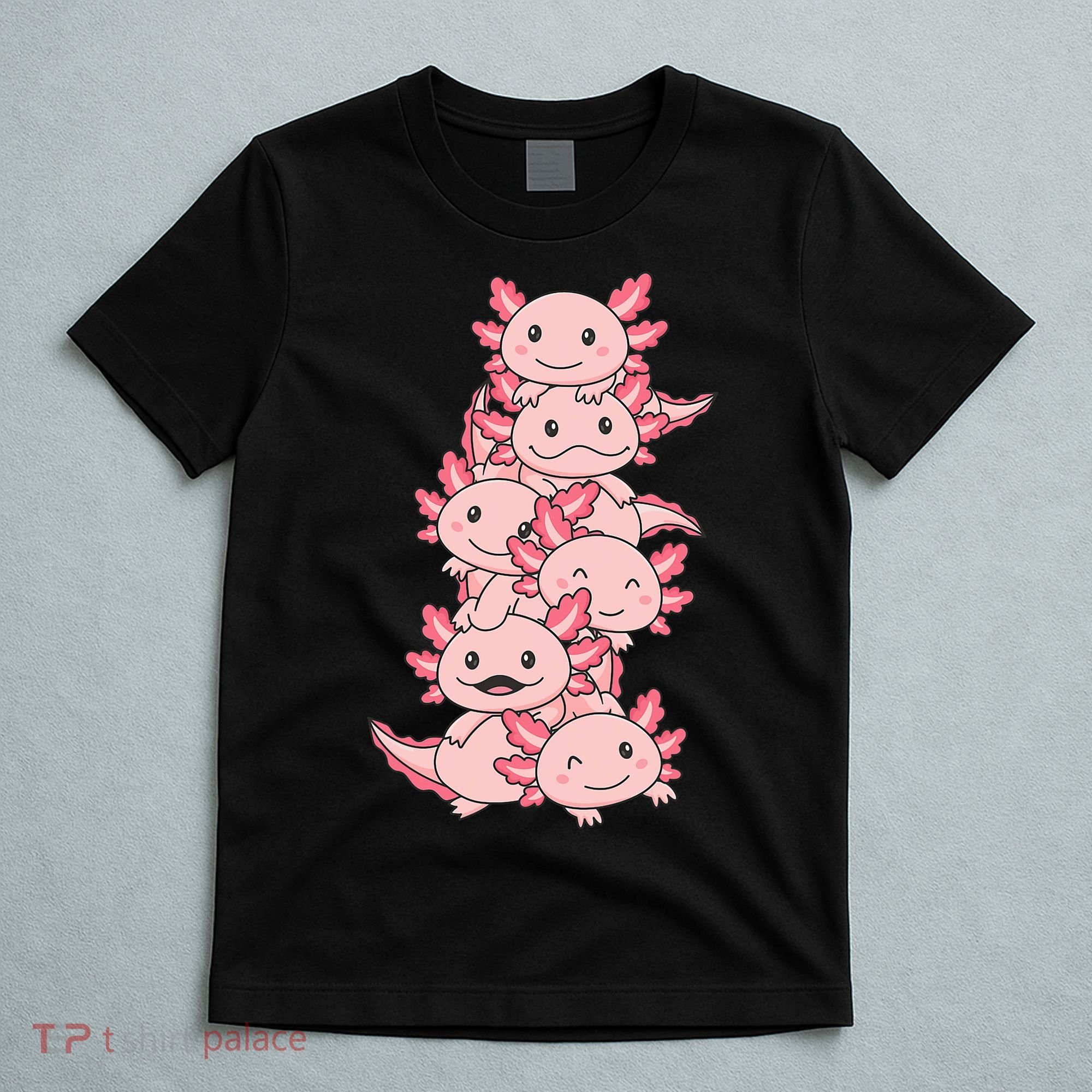 Axolotl Pile Cute Animals Kawaii Anime Funny Axolotl T-Shirt