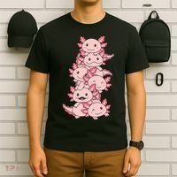 Axolotl Pile Cute Animals Kawaii Anime Funny Axolotl T-Shirt thumb 6