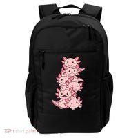 Axolotl Pile Cute Animals Kawaii Anime Funny Axolotl Backpack thumb 0