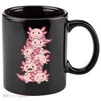 Axolotl Pile Cute Animals Kawaii Anime Funny Axolotl 11oz C Handle Ceramic Mug thumb 0
