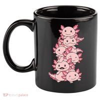 Axolotl Pile Cute Animals Kawaii Anime Funny Axolotl 11oz C Handle Ceramic Mug thumb 2