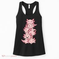 Axolotl Pile Cute Animals Kawaii Anime Funny Axolotl Women's Tank Top thumb 0