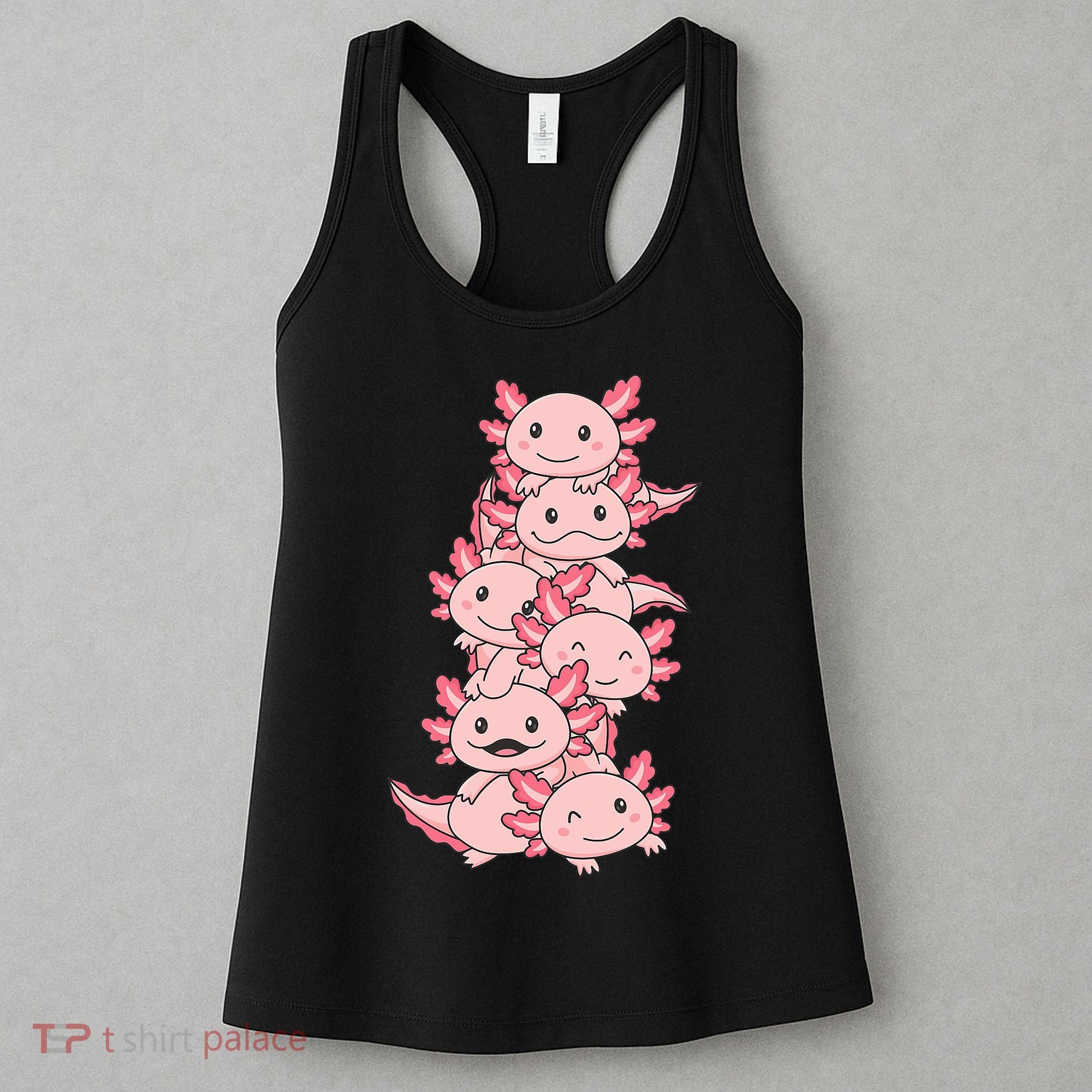 Axolotl Pile Cute Animals Kawaii Anime Funny Axolotl Women's Tank Top
