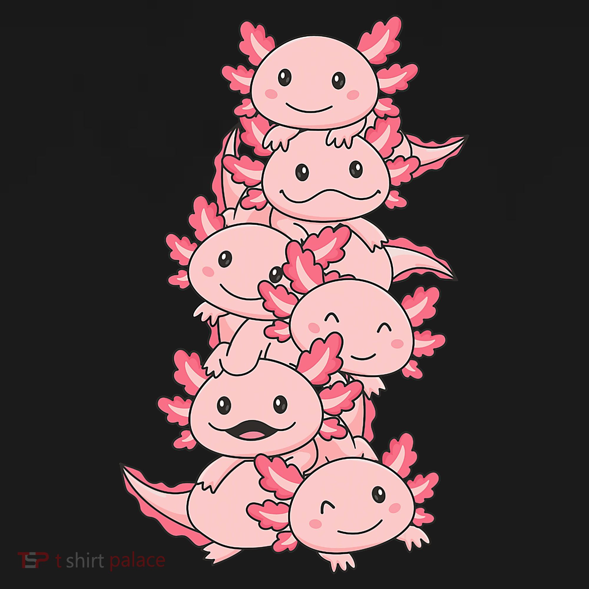 Axolotl Pile Cute Animals Kawaii Anime Funny Axolotl Women's Tank Top