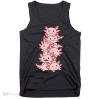 Axolotl Pile Cute Animals Kawaii Anime Funny Axolotl Tank Top thumb 0