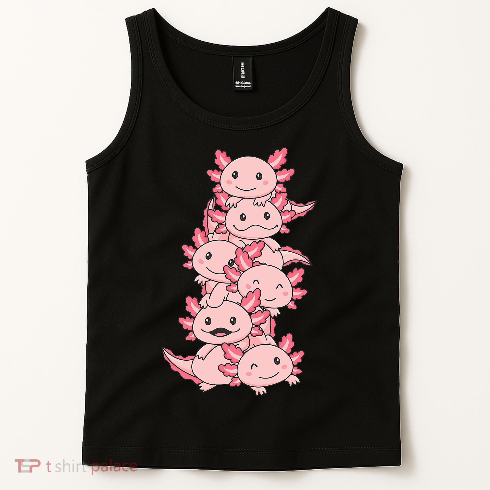 Axolotl Pile Cute Animals Kawaii Anime Funny Axolotl Tank Top
