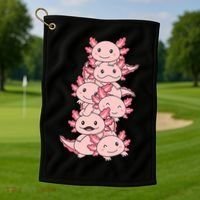 Axolotl Pile Cute Animals Kawaii Anime Funny Axolotl Golf Towel thumb 1