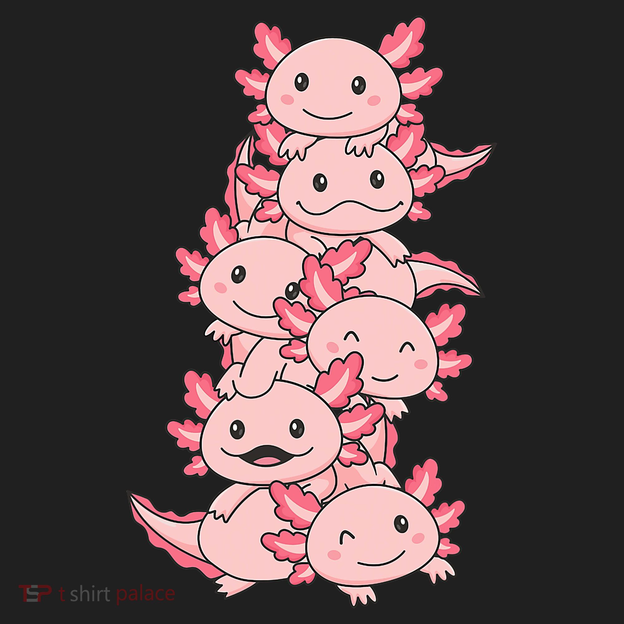 Axolotl Pile Cute Animals Kawaii Anime Funny Axolotl Golf Towel