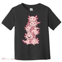 Axolotl Pile Cute Animals Kawaii Anime Funny Axolotl Toddler T-Shirt thumb 0