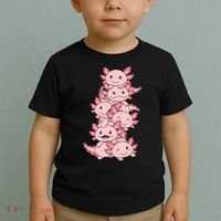 Axolotl Pile Cute Animals Kawaii Anime Funny Axolotl Toddler T-Shirt thumb 2
