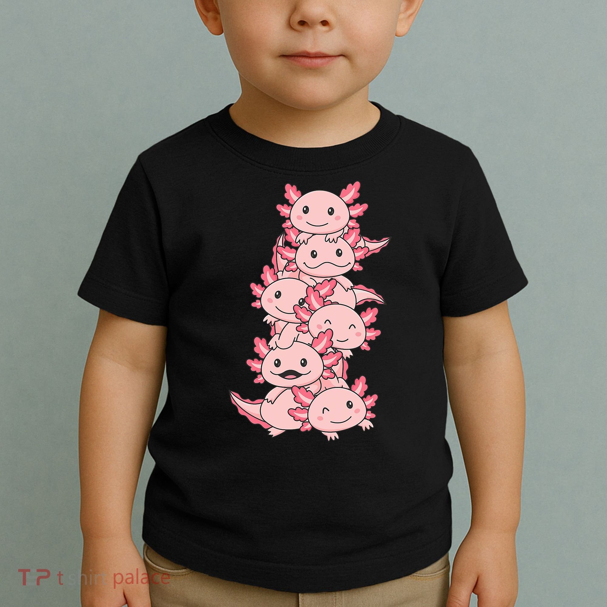 Axolotl Pile Cute Animals Kawaii Anime Funny Axolotl Toddler T-Shirt