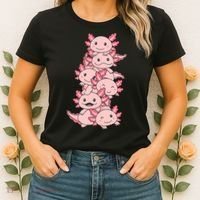 Axolotl Pile Cute Animals Kawaii Anime Funny Axolotl Women's T-Shirt thumb 2