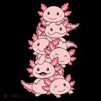 Axolotl Pile Cute Animals Kawaii Anime Funny Axolotl Kids Colorblock Raglan Jersey thumb 2
