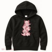 Axolotl Pile Cute Animals Kawaii Anime Funny Axolotl Kids Hoodie thumb 0