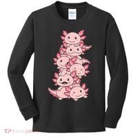Axolotl Pile Cute Animals Kawaii Anime Funny Axolotl Kids Long Sleeve Shirt thumb 0