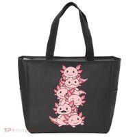 Axolotl Pile Cute Animals Kawaii Anime Funny Axolotl Tote Bag thumb 0
