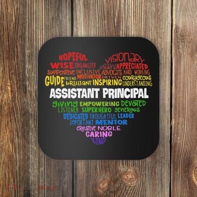 Assistant Principal Cute Hear Back To School Coaster