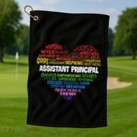 Assistant Principal Cute Hear Back To School Golf Towel thumb 1