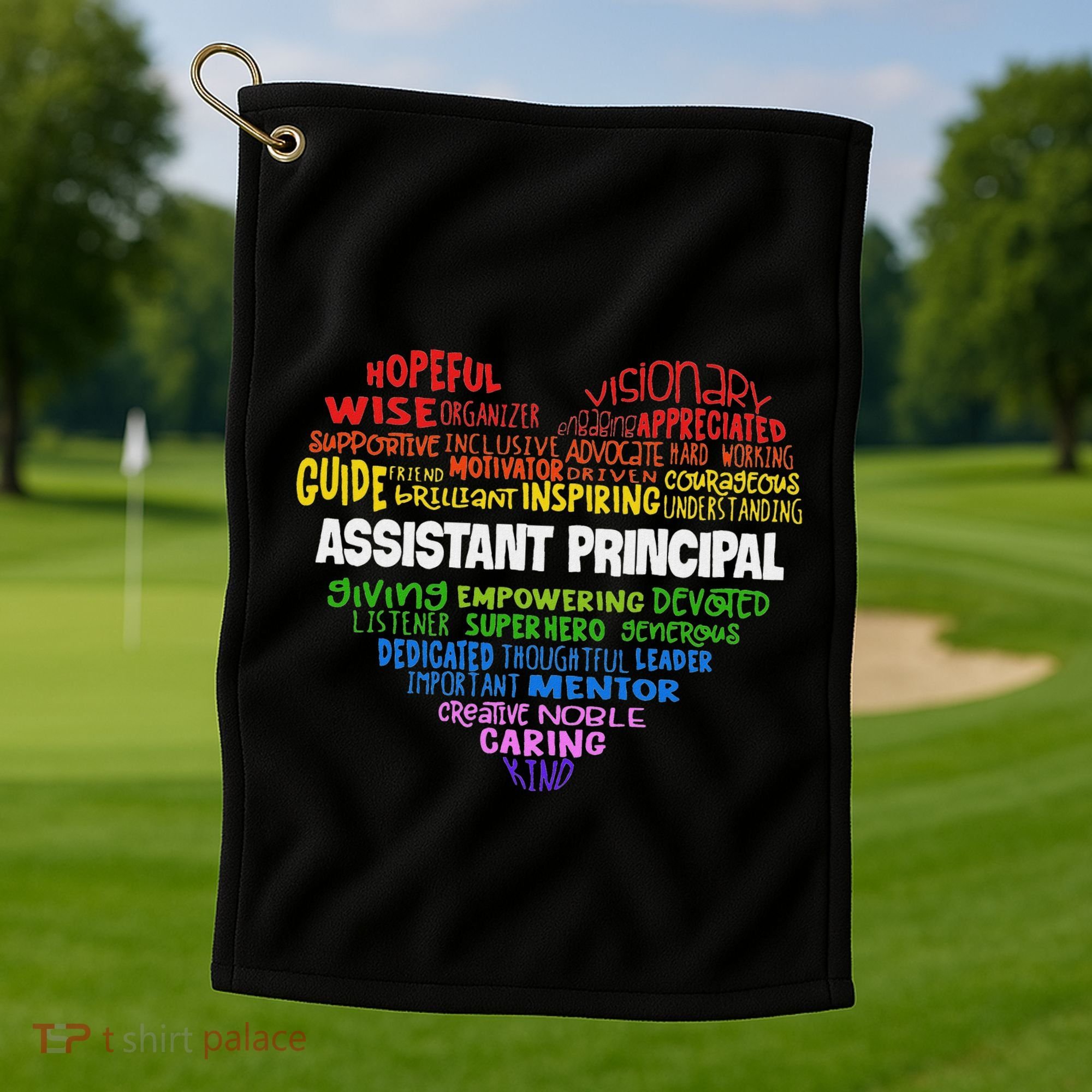 Assistant Principal Cute Hear Back To School Golf Towel