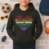 Assistant Principal Cute Hear Back To School Kids Hoodie thumb 2