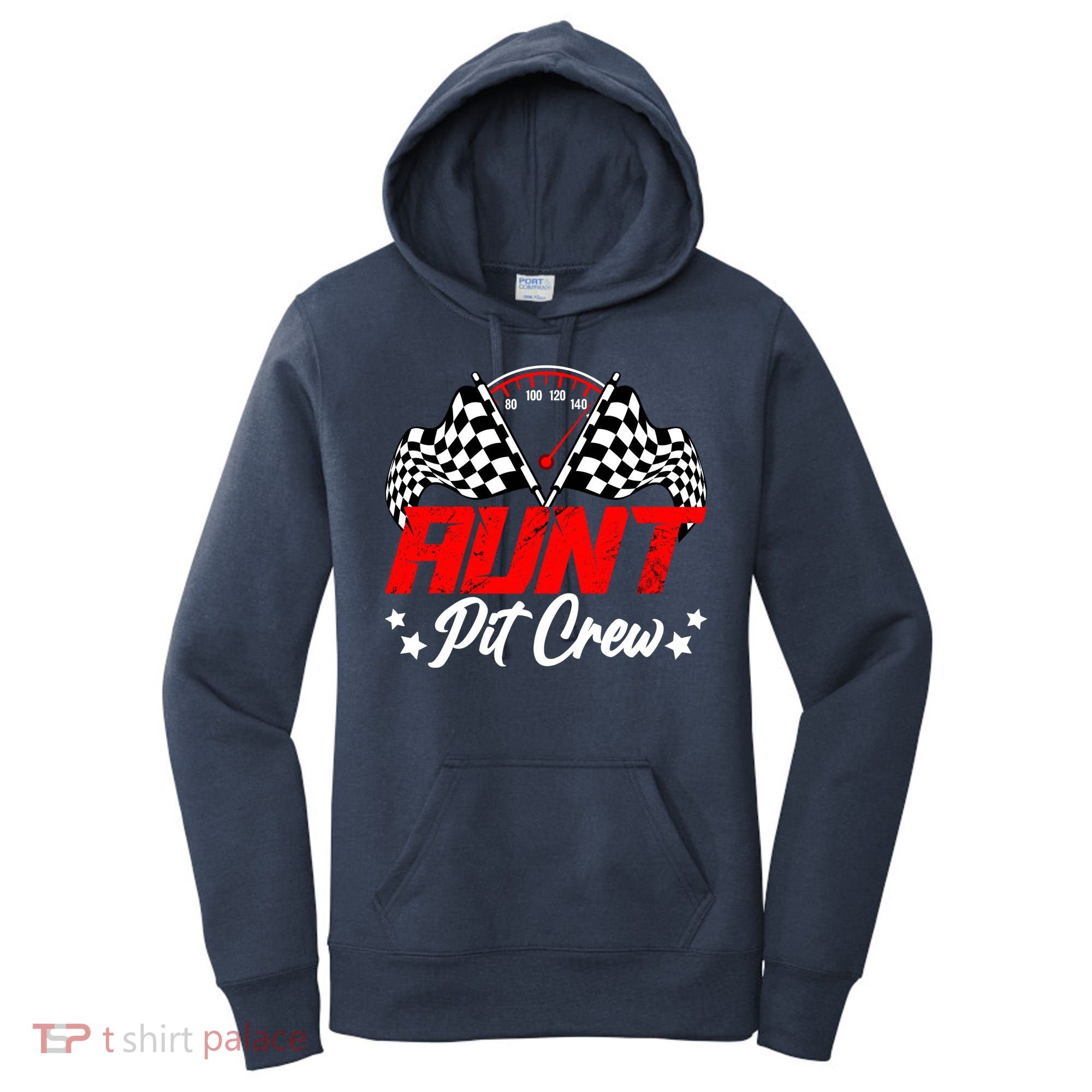 Aunt Pit Crew Birthday Party Race Car Lover Racing Family Women's Hoodie
