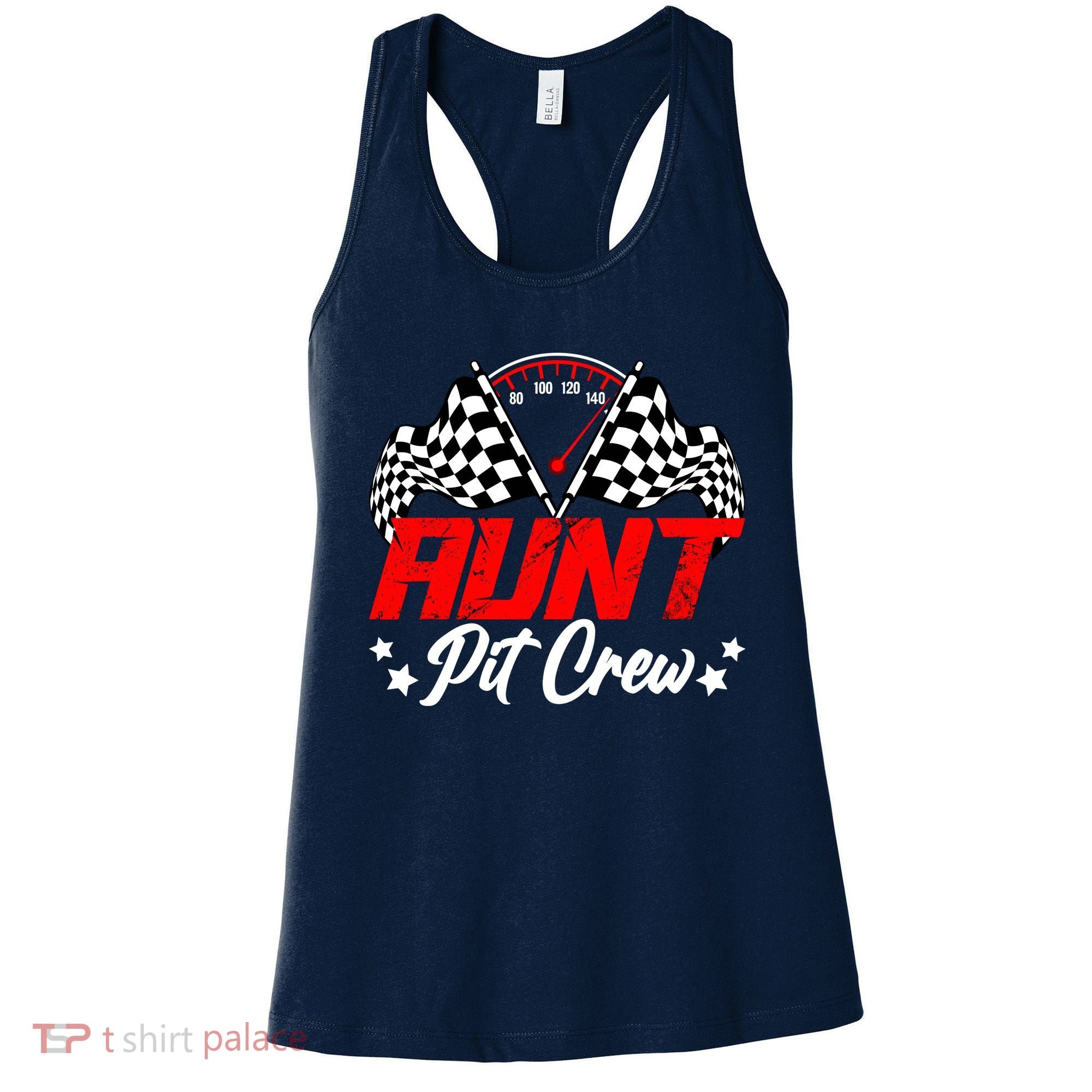 Aunt Pit Crew Birthday Party Race Car Lover Racing Family Women's Tank Top