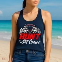 Aunt Pit Crew Birthday Party Race Car Lover Racing Family Women's Tank Top thumb 2